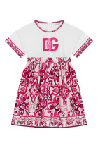 Kids Majolica Print Short-Sleeve Dress